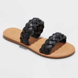 Women's Lucy Braided Slide Sandals - A New Day™м Black 7.5